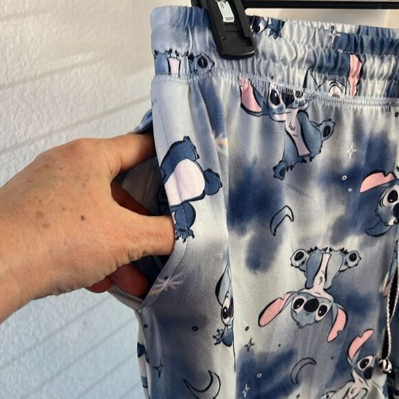 Disney Stitch Shades of Blue Drawstring Jogger Style Pajama / Lounge Pants ~ XL - Picture 3 of 7
